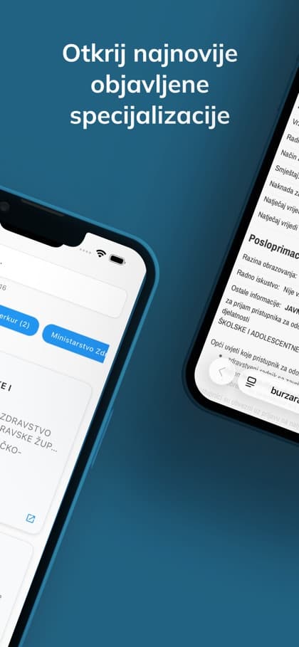 The newest published specialisation tenders in the Specko app